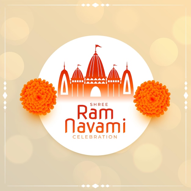 Free Vector religious ram navami festival greeting design