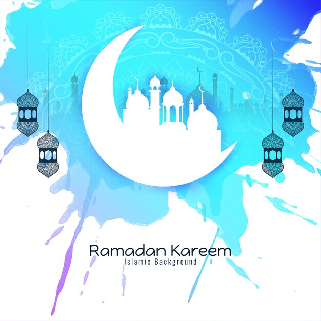 Religious Ramadan Kareem Islamic festival mosque background vector