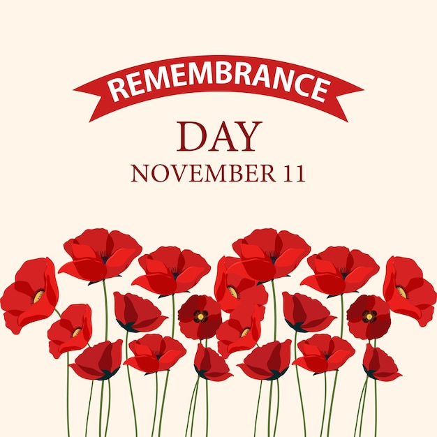 Free Vector remembrance day poster design