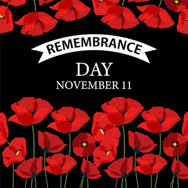 Free Vector remembrance day poster design