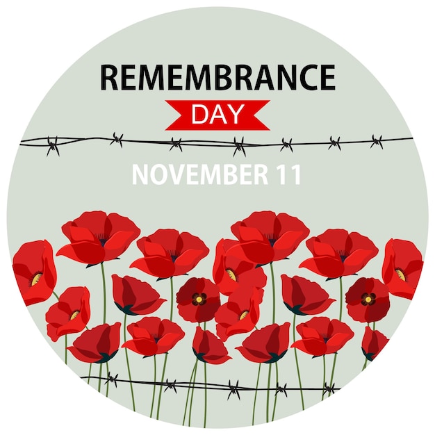 Free Vector remembrance day poster design