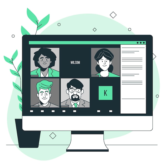 Free Vector remote team concept illustration