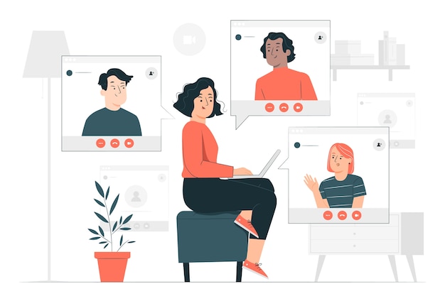 Remote team concept illustration