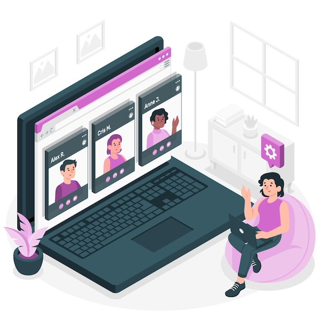 Remote team concept illustration