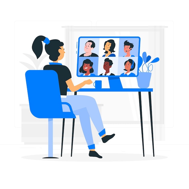 Free Vector remote team concept illustration