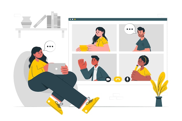 Remote team concept illustration