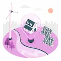 Free vector renewable energy concept illustration