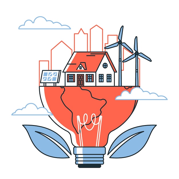 Free Vector renewable energy concept illustration