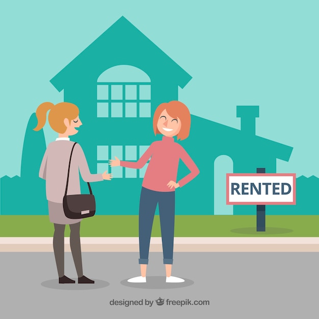 Rented house concept background