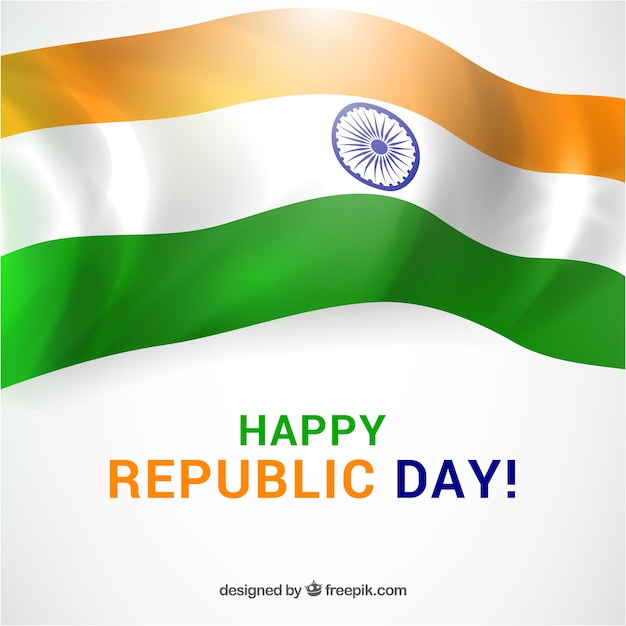 Republic day background with shiny flag