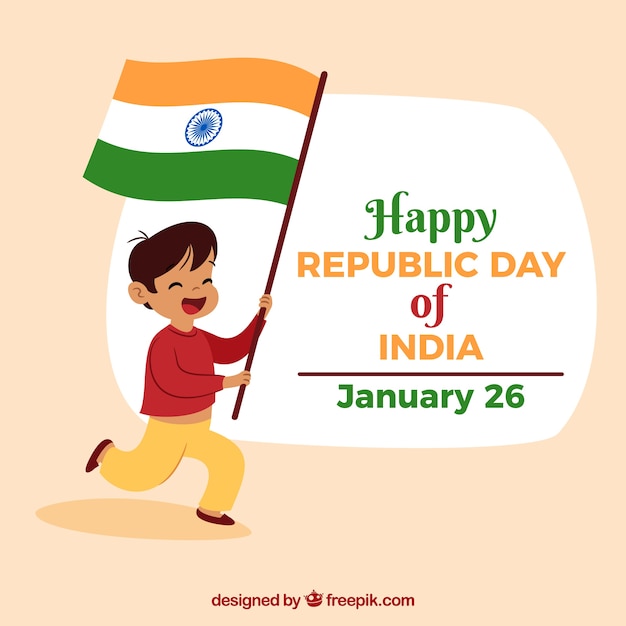 Republic day design with happy boy