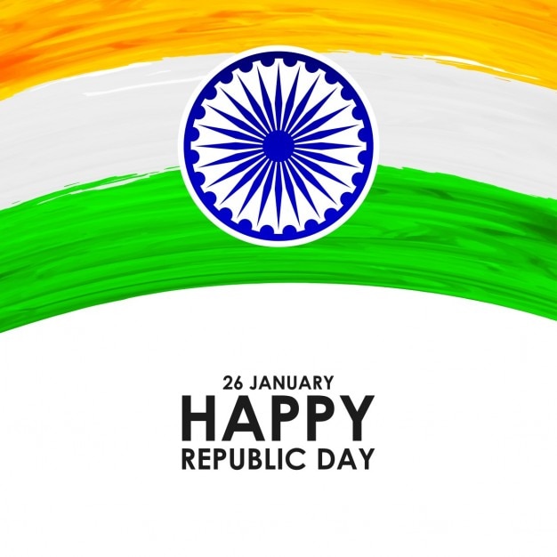 Free Vector republic day of india, watercolor background 