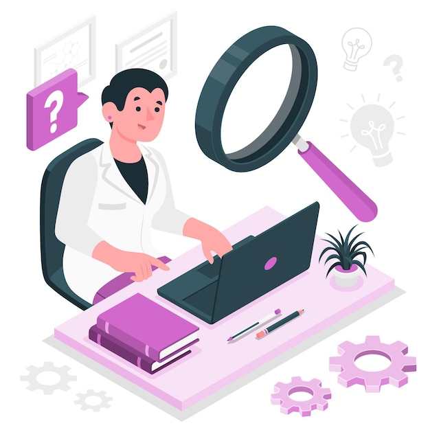 Free vector researching concept illustration