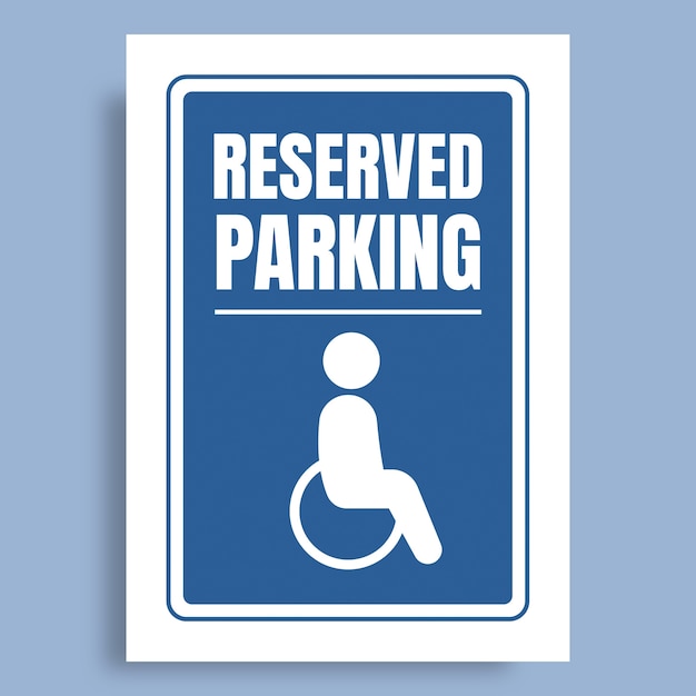 Reserved parking sign template design