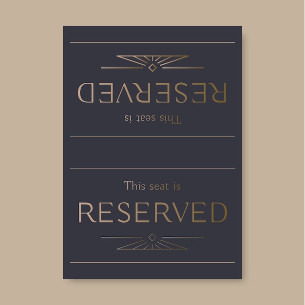 Free vector reserved sign template design