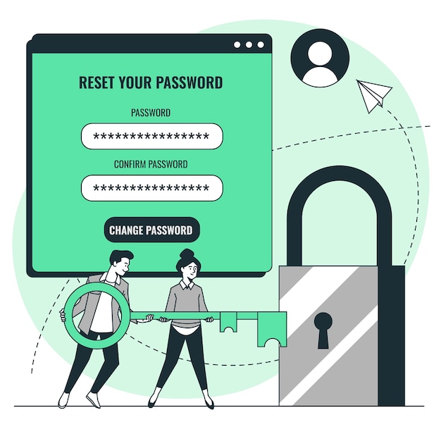 Free Vector reset password concept illustration