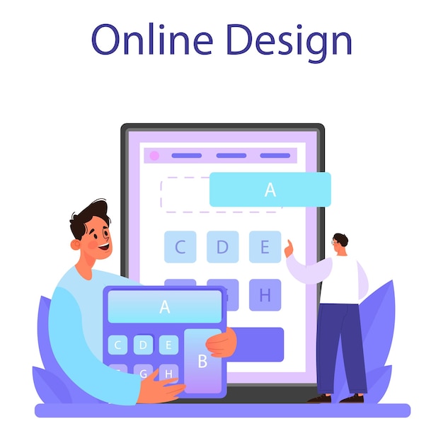 Free vector responsive web design online service or platform adaptive content presentation on different web pages online design flat vector illustration