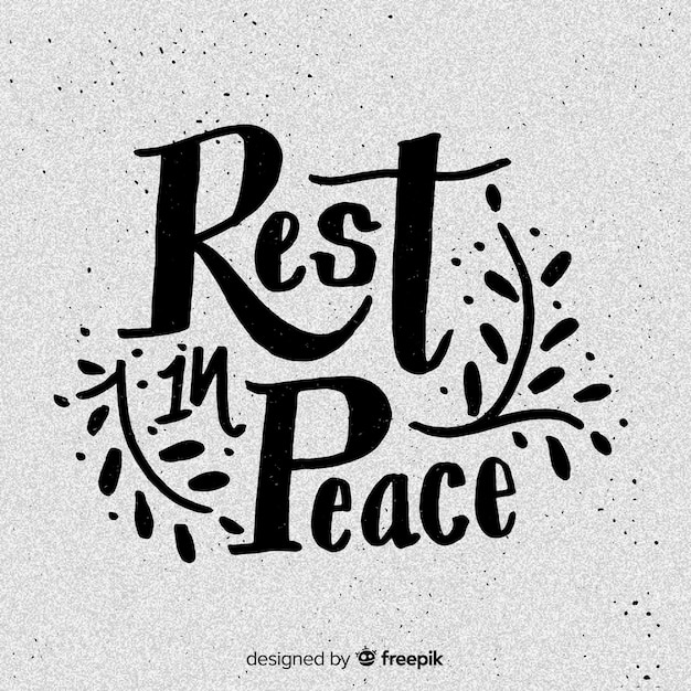 Free Vector rest in peace lettering