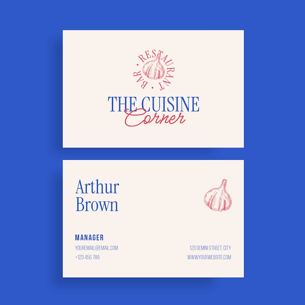 Restaurant business card template design