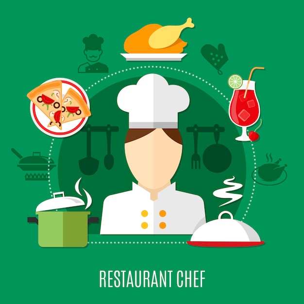 Free Vector restaurant chef illustration