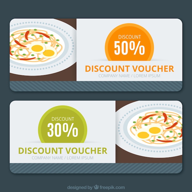 Free Vector restaurant discount vouchers