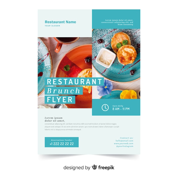 Free Vector restaurant flyer