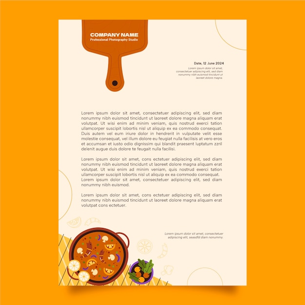 Free Vector restaurant letter template design