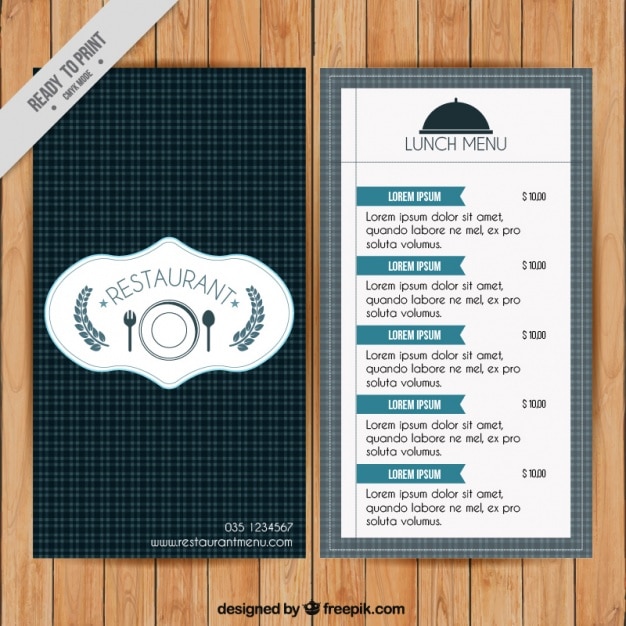 Restaurant menu template in vintage style