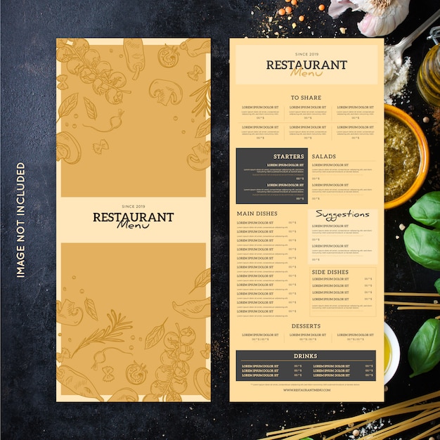 Free vector restaurant menu template