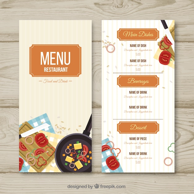 Free Vector restaurant menu, template