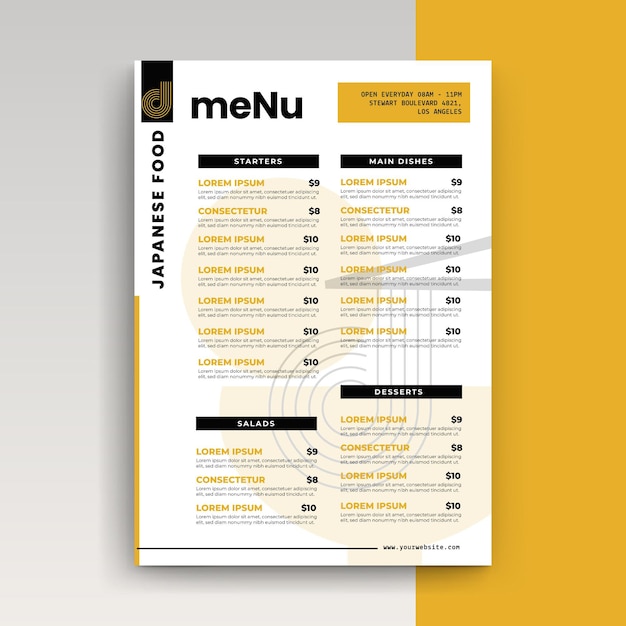 Restaurant menu template