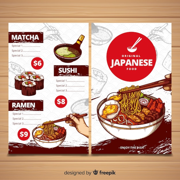 Free Vector restaurant menu template