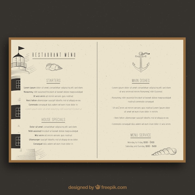 Free vector restaurant menu, vintage style