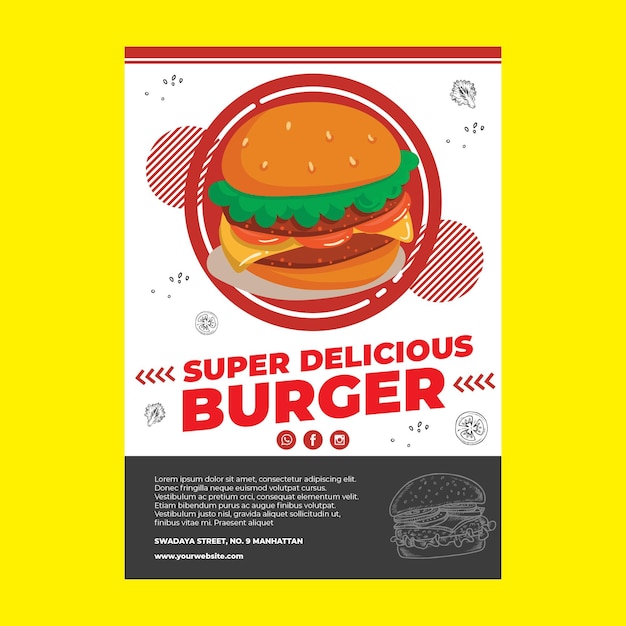 Free Vector restaurant poster template