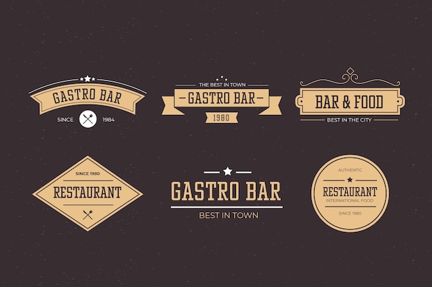 Restaurant retro logo collection