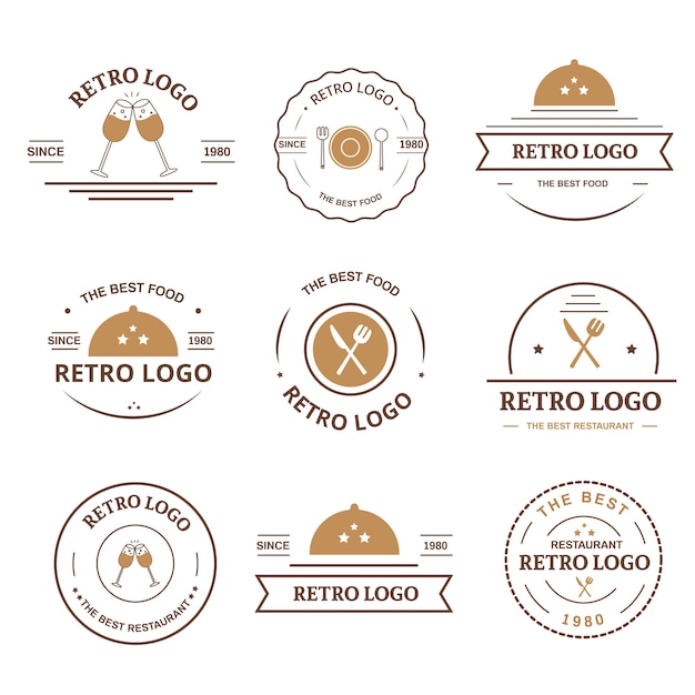 Restaurant retro logo collection