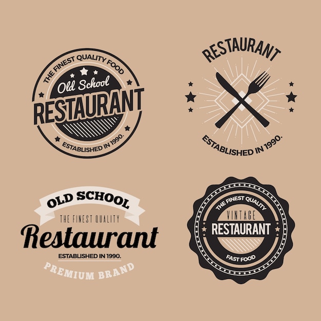 Restaurant retro logo collection