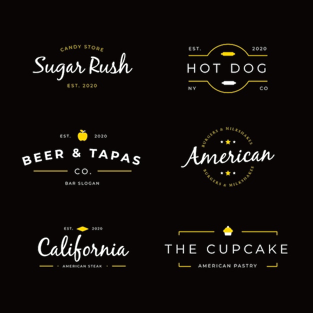 Restaurant retro logo collection