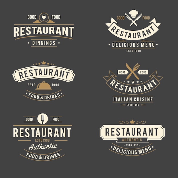 Restaurant retro logo collectionrestaurant retro logo collection