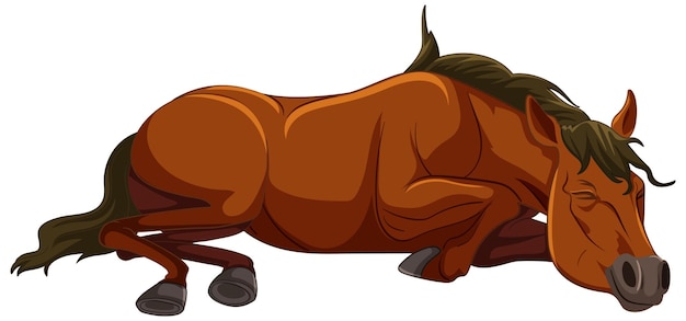 Free vector resting chestnut horse vector illustration