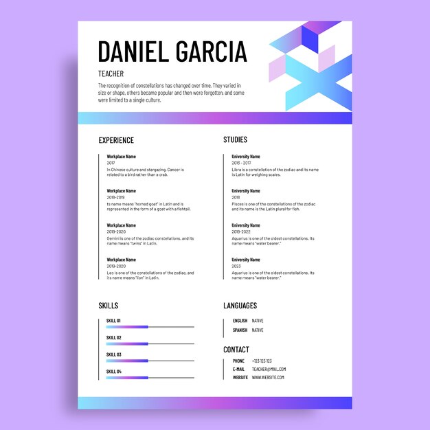 Resume design template