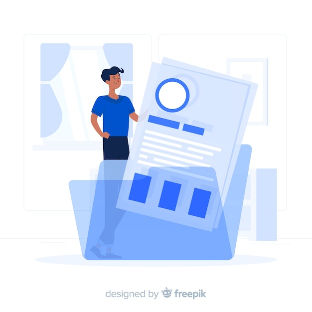 Resume folder concept illustration