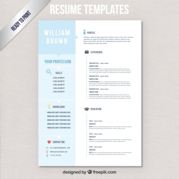 Free Vector resume templates 