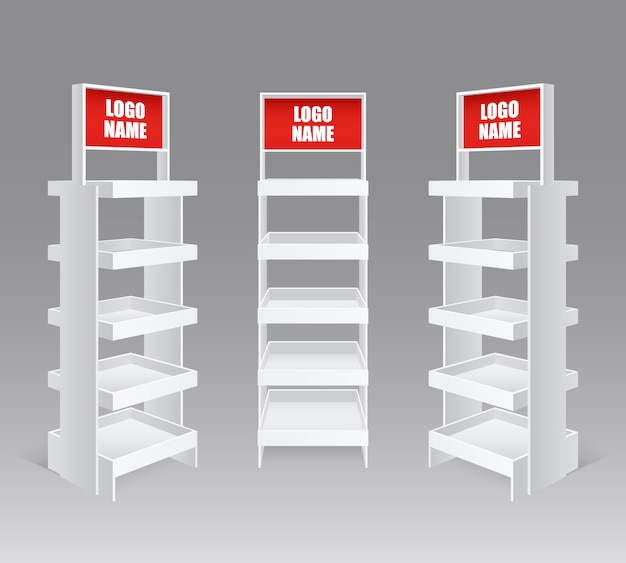 Retail Trade Stand Realistic Set