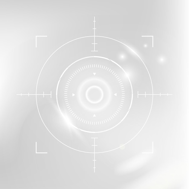 Retinal biometric scan cyber security technology in white tone