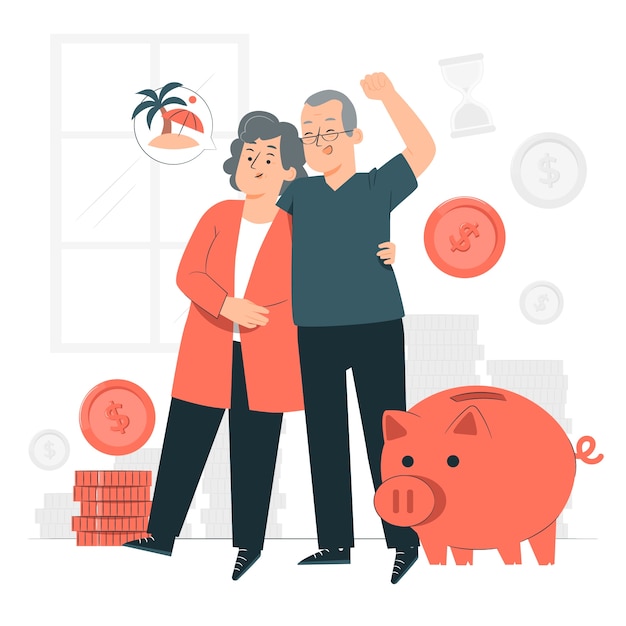 Free vector retirement concept illustration