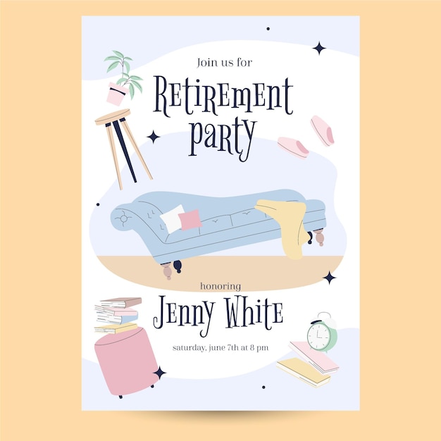 Retirement greeting card template