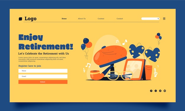 Retirement party landing page template