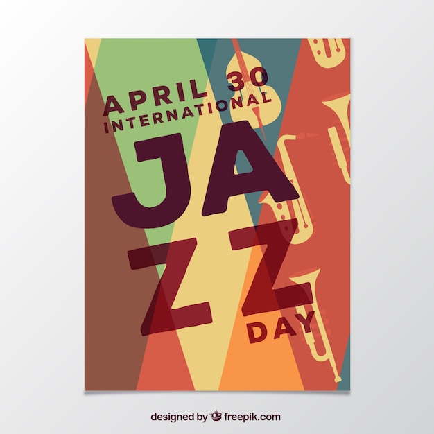 Retro abstract brochure of the international jazz day