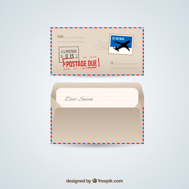 Free vector retro airmail envelope